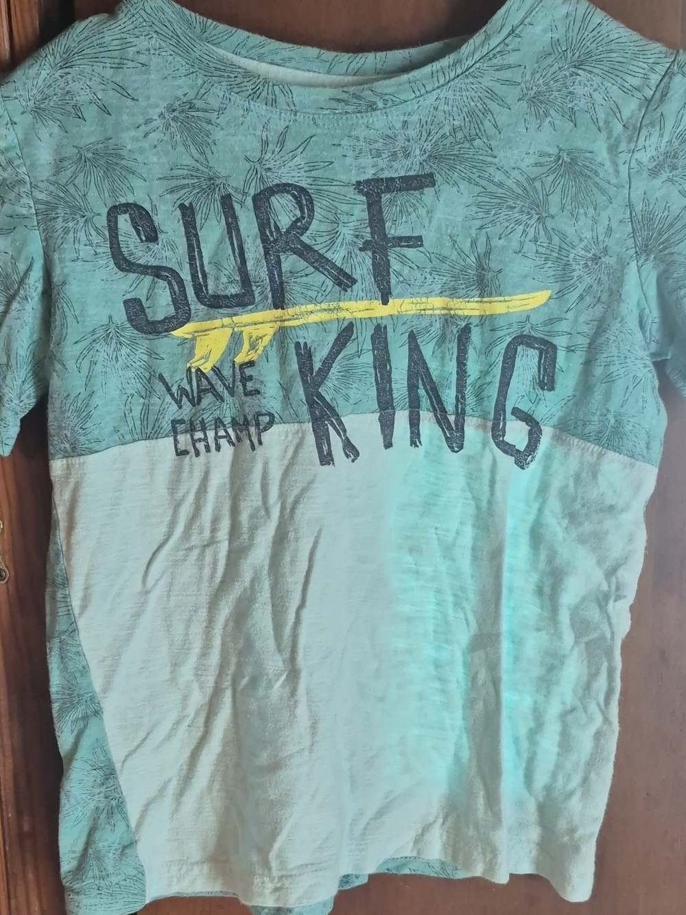 Sonoma Kids' Surf King Tee - Seafoam Green with Yellow Accent
